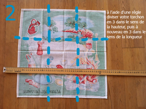 tuto sac torchon imprimé étape 2