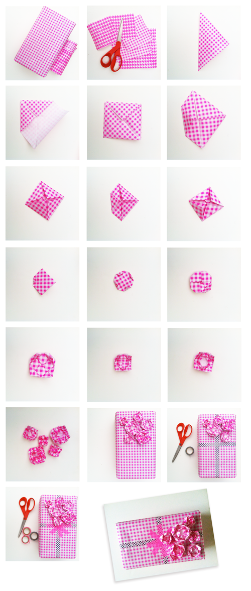 idée emaballage cadeau / fleurs en papier / tuto www.tambouille.fr